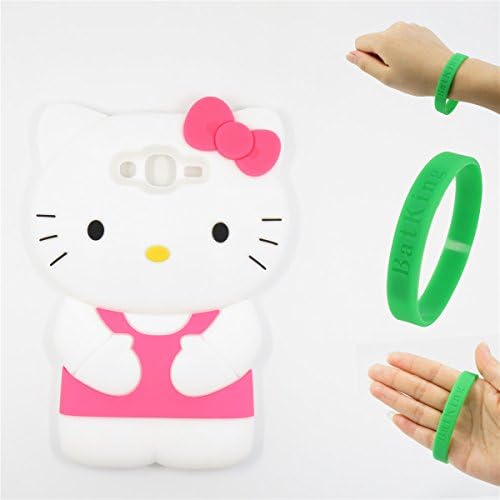 Grand Prime Case,Galaxy Grand Prime Silicone Case,Bat King Cartoon Hello Kitty Silicon Gel Rubber Case Cover Skin for Samsung Galaxy Grand Prime G530/DS(3D Rose Kitty)