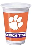 8-Count 20-Ounce Printed Plastic Cups, Clemson Tigers