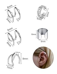 Jstyle 15Pairs Ear Cuff Earrings for Women Girls Clip on Earrings Non-Piercing Cartilage Helix Lip Jewelry Adjustable