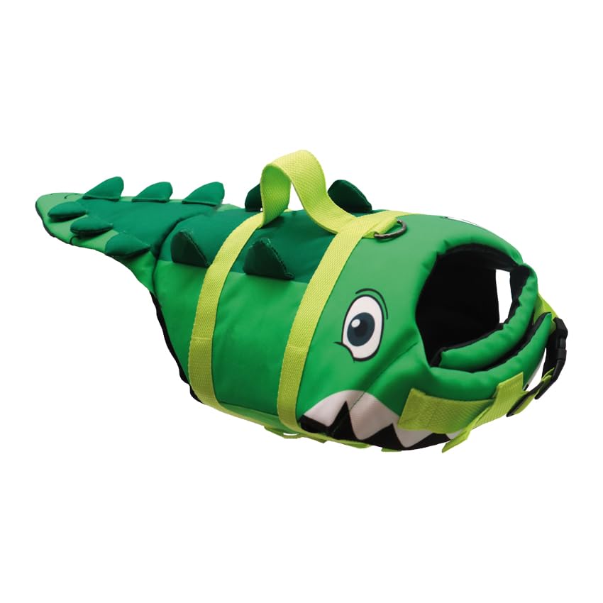 Croci Crocodile Dog Life Jacket, Life Jacket for Pets, Life Vest with Handle for Dogs - Crocodile, 35 cm