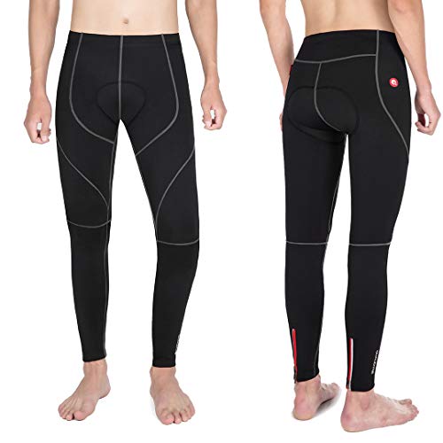 image for qualidyne Men's Cycling Bike Pants 3D Padded Winter Cycling Tights Com