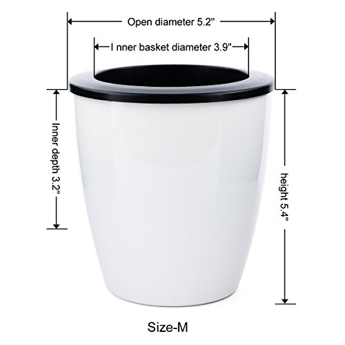 Mkouo 3 Stück Blumenkübel Blumentopf Pflanzkübel Pflanztopf aus Kunststoff 14cm Diamètre - Weiß M – Bild 7