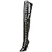 Pleaser Women's Seduce-3024 Thigh-High Boot,Black Stretch Patent,12 M US