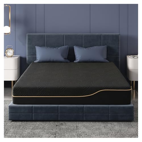 SAFONUS Colchón King Size de Memory Foam 20CM, Colchón para el Dolor de Espalda, Cama de Gel de Cobre Refrigerante en Una Caja, Firmeza Media Terapéutica, Soporte Ergonómico, 200x190cm, Negro