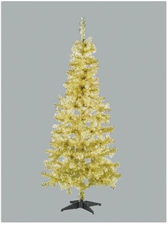 6ft Gold Tinsel Artificial Christmas Tree Amazon Co Uk Kitchen Home