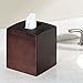 mDesign Square Bamboo Boutique Facial Tissue Box Cover for Bathroom Vanity - Pack of 2, Espresso
