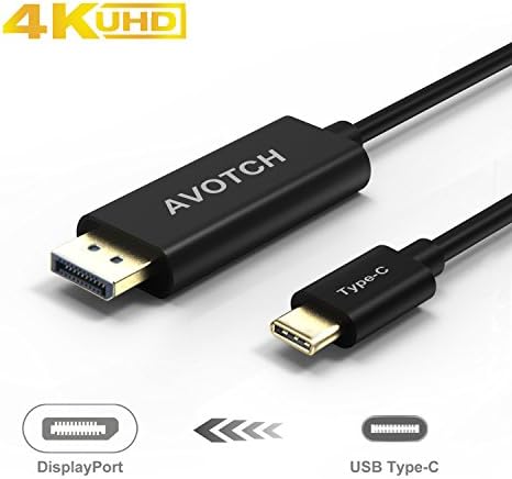 USB C to DisplayPort Cable , AVOTCH USB 3.1 Type C (Thunderbolt 3 Compatible) to DP Cable 6FT 4K 60HZ with Aluminium Case for 2016 MacBook Pro