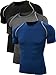 Neleus Men's Running Compression Shirts,5013,3 Pack,Black,Blue,Grey,L,EU XL