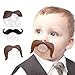Baby Funny Pacifier Cute Kissable Mustache Lid Pacifier for Babies and Toddlers Unisex - BPA Free Latex Free Made with Silicone -Pack of 3 (Black&Coffee)
