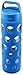 Ello Pure Glass Water Bottle with Silicone Sleeve, Cobalt Fizz, 20 oz