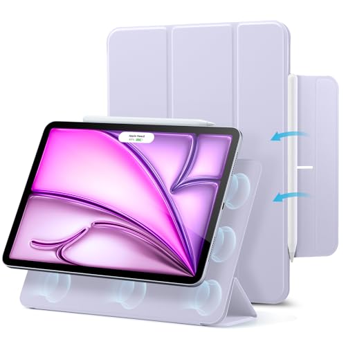 ESR für iPad Air 13 Zoll M4/M3/M2 Hülle (2026/2025/2024) und iPad Pro 12.9 (2022/2021/2020), Magnetbefestigung, dünne dreifach Faltbare Standhülle, un