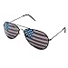 American USA Flag Design Metal Frame Aviator Unisex Sunglasses with Print Patterned Lens for Sun Protection, Driving, Eye Wear by Super Z Outlet (Black)