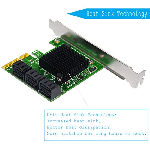 Expansion Card,Ubit Riser Card,PCIe 2.0 X2 to SATA III 6-Port Adapter Card (ASM Chipset) for IPFS Mining,Pci-e to SATA3.0 Expansion Card,SATA3.0 Riser Card 6G IPFS Hard Disk Expansion Card