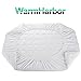 WARM HARBOR Mattress Pad Cover with 18” Deep Pocket Overfilled 300TC Cotton White Bed Topper By WarmHarbor Mattress Topper (Down Alternative, Queen)