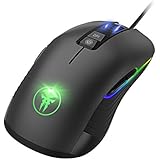 IVSO Gaming Mouse- Ambidextrous Gaming Mouse- 9 Buttons Optical Wired Gaming Mice,10000 DPI Optical Sensor,5 Adjustable DPI Levels Gaming Mouse for Pro Gamer/PC/Laptop/Computer/Mac (Black)