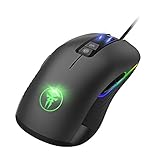 IVSO Gaming Mouse- Ambidextrous Gaming Mouse- 9 Buttons Optical Wired Gaming Mice,5000 DPI Optical Sensor,5 Adjustable DPI Levels Gaming Mouse for Pro Gamer/PC/ Laptop/Computer /Mac (Black)