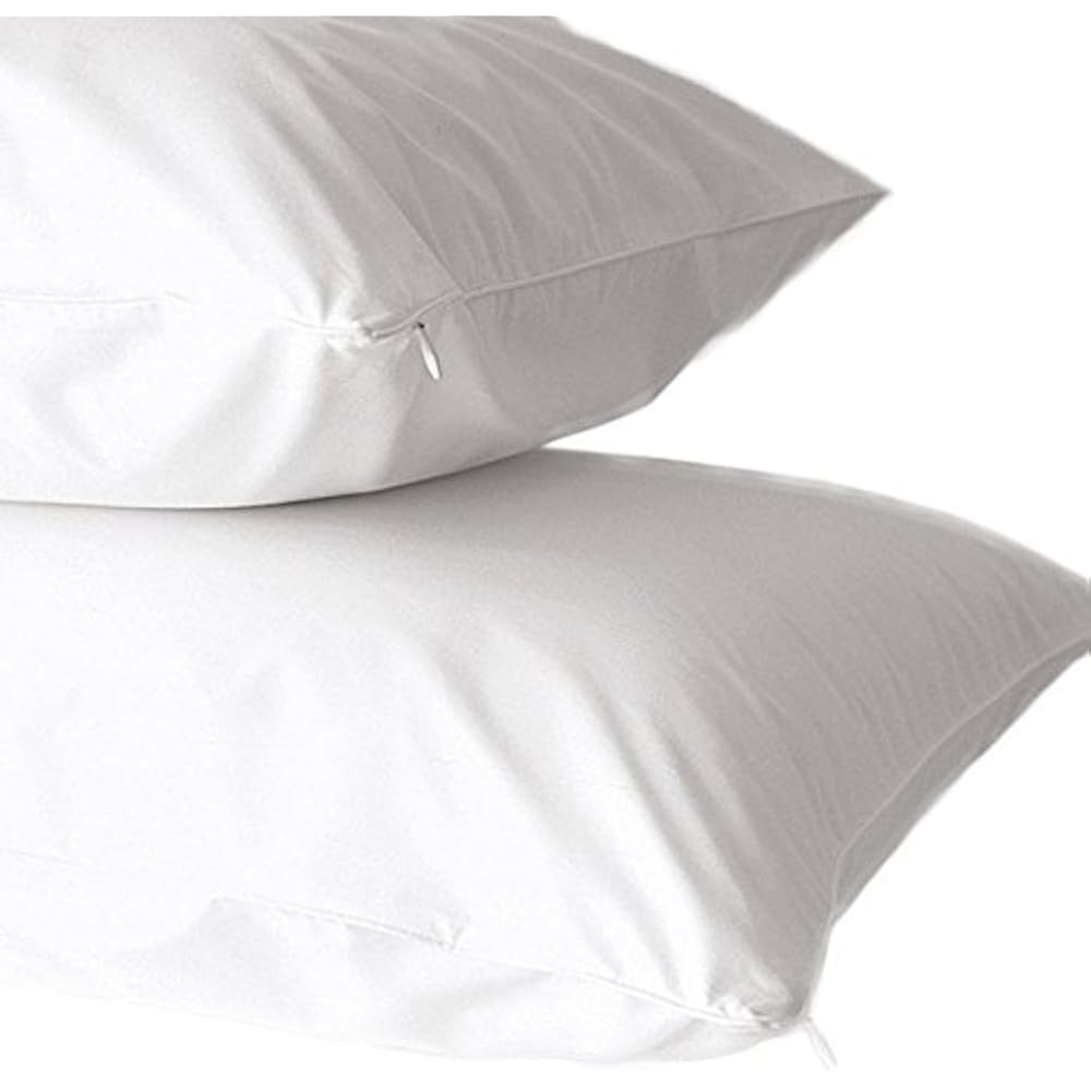 500 Thread Count Hypoallergenic Cotton Zippered Standard Pillow Cover