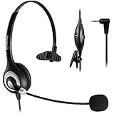 Cordless Phone Headset Mono, 2.5mm Telephone Headset with Noise Canceling Mic for Panasonic KX-TG6071B, KX-TG6072B, KX-TG6073B, KX-TG6074B Cisco Call Center Home Office (A600CP)
