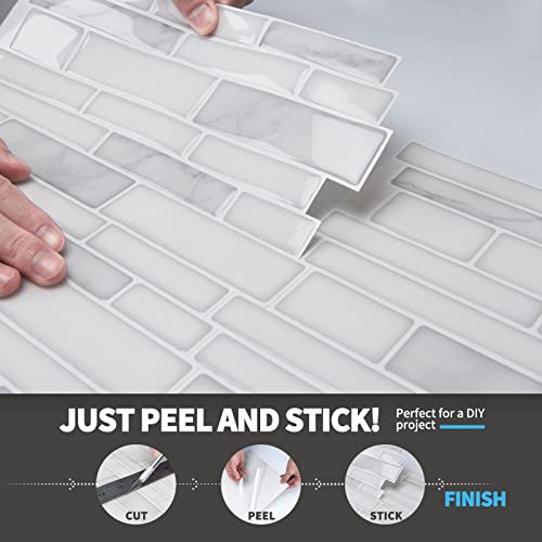 Art3d 10Sheet Premium Stick On Kitchen Backsplash Tiles, 12"x12" Peel