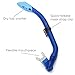 ELEMENTEX Naga Sports Series Kids Snorkel Set with Dry Top Snorkel, Single Lens Mask, Trek Fins, Mesh Bag - XS/XXS Blue