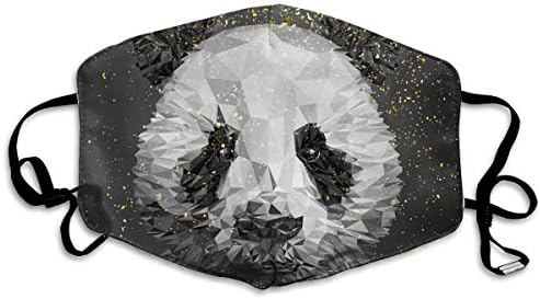 YUIOP Low Poly Panda Printed Mask Neutral Mask for Men and Women Polyester Dust-Proof Breathable Mask