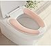 Lifechaser Sticky Toilet Seat Lid Warmer Cover Pads Washable Toilet Warmer Mat for Bathroom (2 Pack, 1 Blue & 1 Pink) (More options)