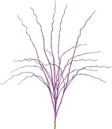 Prugist Holiday Cheer Collection 34" Purple Glitter Sequin Twig Spray.