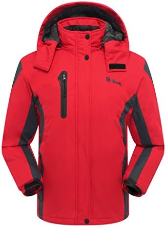 Ubon Women's Waterproof Windproof Fleece Ski Jacket Warm Snowboarding Sportswear(Red,US L)