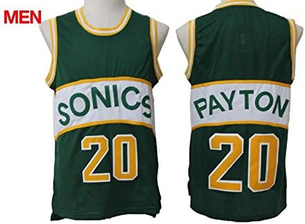 Mens Seattle SuperSonics #20 Gary Payton Basketball Jerseys Green L