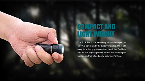 image for Olight S1R II 1000 Lumen Rechargeable EDC Pocket Flashlight with Oligh