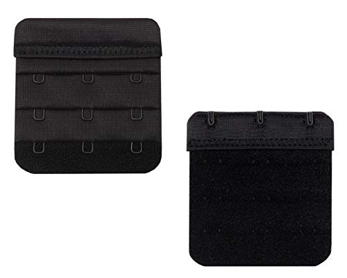 Tamlien Bra Extender 3 Hooks,Soft and Comfortable Bra Strap Extender (Black)