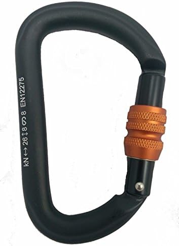 Climb X USA American D Aluminum Screwgate Rock Climbing Carabiner 26kN