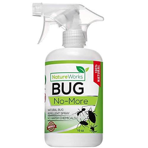 Bug No More | Natural Insect & Pest Control Spray | Ant Roach Termite Fly Mosquito Flea & Spider Killer | Organic Indoor Outdoor Pesticide I Home Patio Lawn & Garden Insecticide | Kid & Pet Safe 16oz