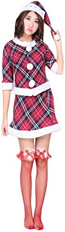 Interming Santa Costume Women Sexy Christmas Costume Furry Christmas Santa Costume