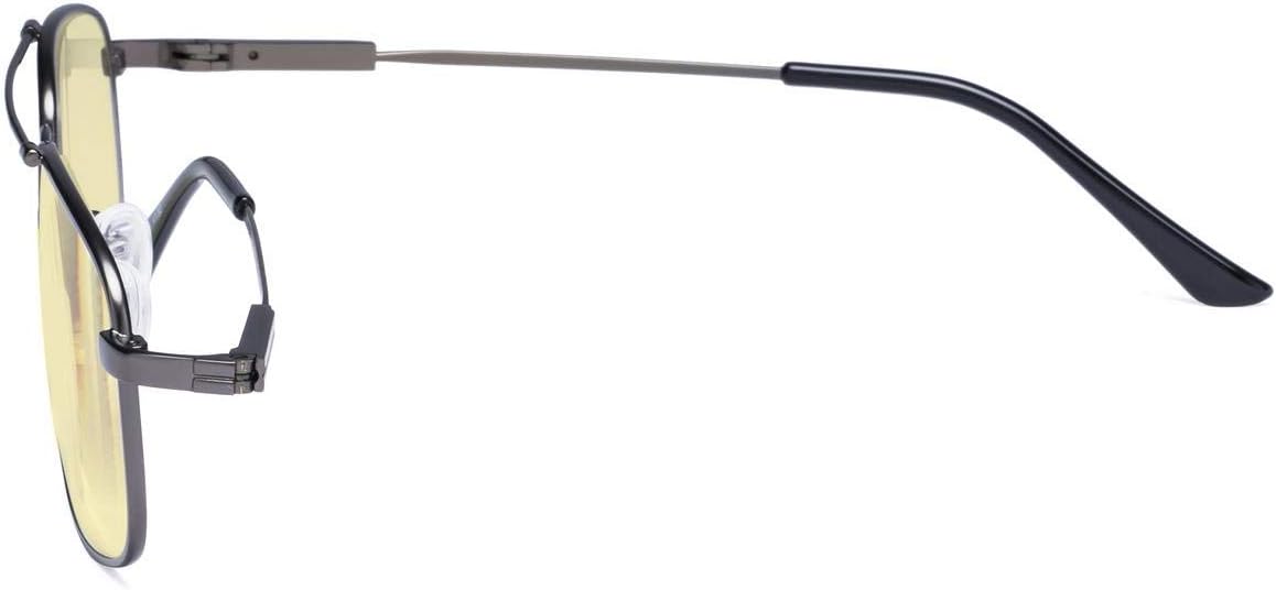 Eyekepper Blue light Glasses Men Women-Computer Reading Glasses-Memory Titamiun Frame Spring Hinges Double Bridge-Gunmetal +2.50 - Image 5