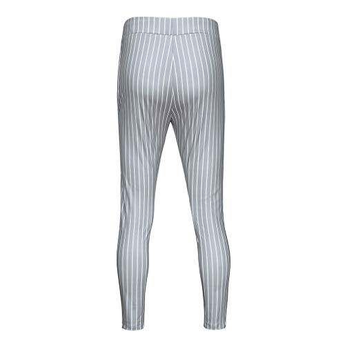 Mens Sweatpants, F_Gotal Men’s Casual Striped Patchwork Elastic Waist Sports Running Jogger Pants Trouser with Pockets Gray