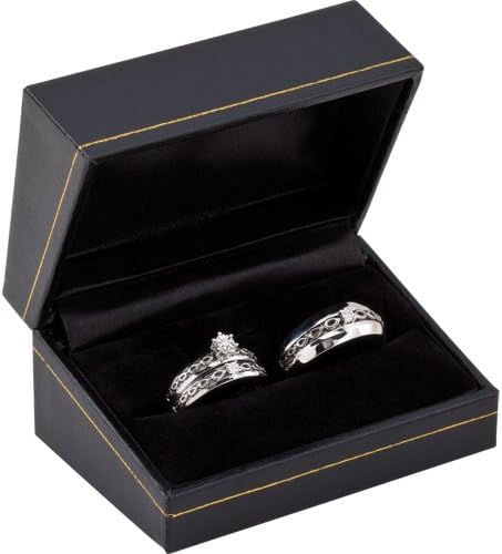 Sterling Silver .03 CTW Diamond Complete Wedding Set with Box