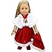 XADP 3pc Christmas Doll Clothes Red Color Including Hat Shawl Dresses Outsuits Fits American Girl Doll and Other 18 Inch Girl Dolls