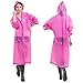 PAXCOO 3 Pcs Portable Raincoat Rain Poncho with Hood and Sleeves in
