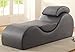 Container Furniture Direct Yoga Collection Modern Upholstered Faux Leather Stretch Relaxation Living Room Chaise, Greythumb 1