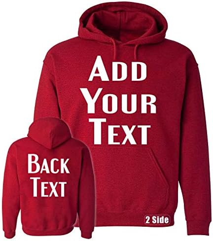 TEEAMORE Men Women Custom Hoodie, Add Your Text, Design Your Own, Front and Back