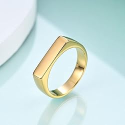 MYNENEY Stainless Steel Square Shape Signet Style