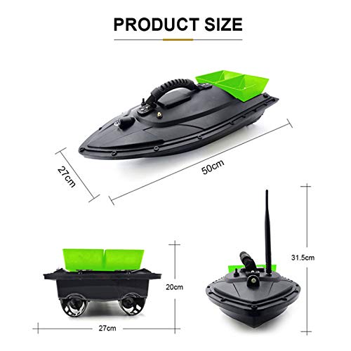 Jff Fish Finder 1.5kg Chargement 500m Télécommande Appât De Pêche Bateau Rc Bateau Positionnement De L’appât,noir