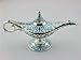 SY Crafts Enamel Metal Aladdin Genie Lamps Legend Aladdin Magic Lamp (Silver+Blue)