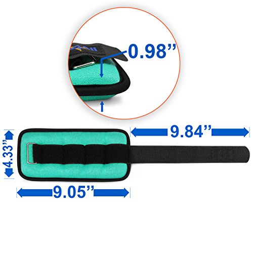 Yes4All Set of 2 Ankle Weights / Wrist Weights with Adjustable Strap - Perfect for Walking, Fitness, Cardio Exercise (3 lbs, Lime Green)