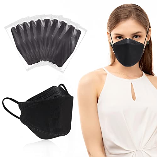 60 PCS KF94 Mask, 3D Fish Type Individually Wrapped KF94 Mask Black, 4