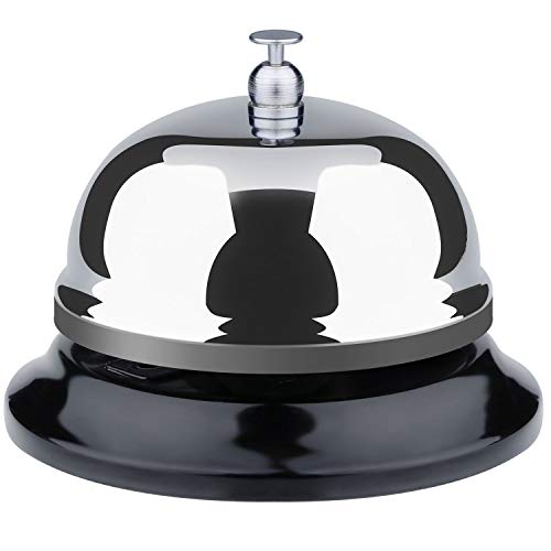 Big Call Bells 3.88 Inch Diameter, Desk Bell with Metal Anti-Rust Construction, Service Bell for Desk, Hotels, Schools, Restaurants, Classroom Bell for Teachers, Sliver