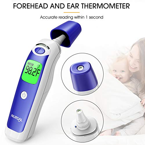 Digital Forehead Ear Thermometer for Adults and Baby, NURSAL Touchless