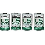 Saft 1/2AA Size Lithium Batteries (3.6V & 1200 mAh), 4 pack
