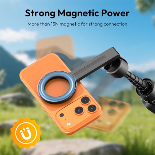 ULANZI SK26 Magnetic Phone Tripod, 44.5'' Selfie Stick for Magsafe w Remote, Portable Tripod for iPhone 17 Pro Extendable Cell Phone Stand Lightweight for Vlog Travel Recording Streaming Selfies